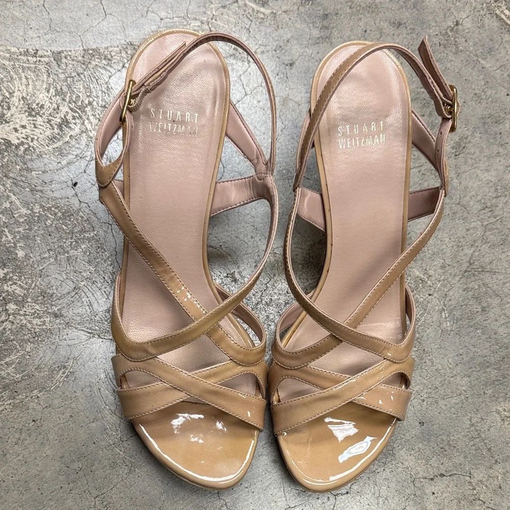 * Stuart Weitzman Beige Strappy Heels - Picture 7 of 9